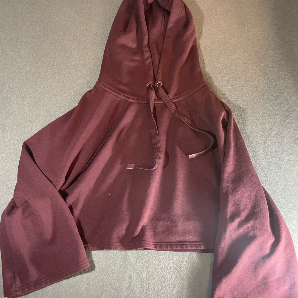 Athleta Maroon Crop Hoodie